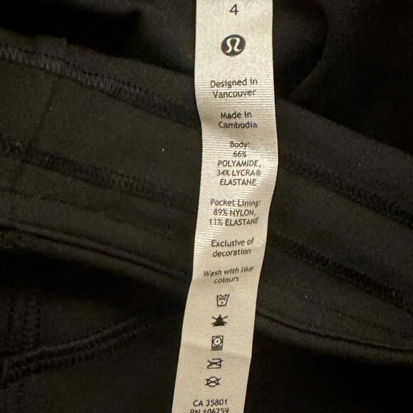 lululemon women's Yoga pants black size 4 New - Picture 4 of 5